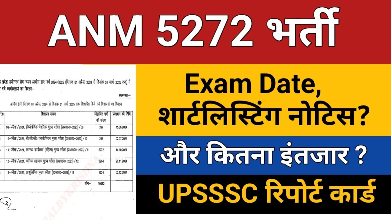 UPSSSC ANM 5272 EXAM DATE | Upsssc Anm 5272 Exam Date | Anm 5272 ...