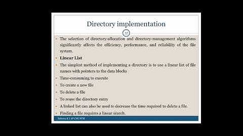 CS 204 Operating System Module 6 : Directory Implementation