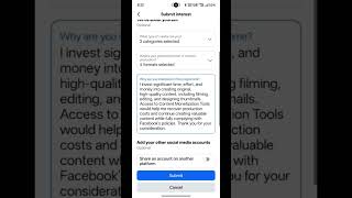 Facebook Submit your interest form for content monetization #short