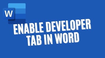 How to Enable Developer Tab in Microsoft Word - Word Tutorial