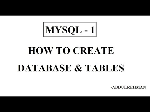 MYSQL PART-1 CREATE DATABASE AND TABLE