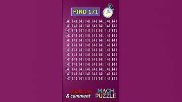 Find 171 where? | Brain Teaser IQ Test #shorts #different #puzzles #opticalillusion #quiz