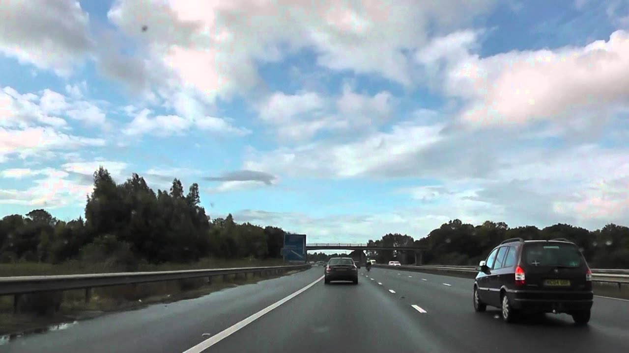 Driving On The M5 Motorway From J7 (Worcester) To J31 (A30 A38), England 13th October 2012