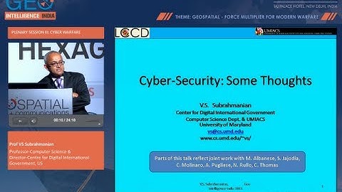 Prof VS Subrahmanian - On Cyber Security