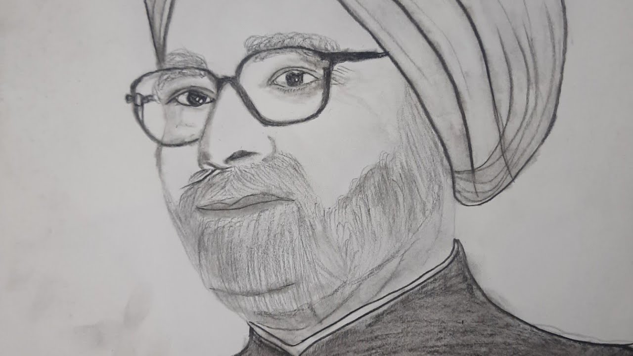 Former PM Dr.Manmohan Singh Sketch | Economist | Pencil Drawing | #Manmohan  #Singh #Former #PM - YouTube
