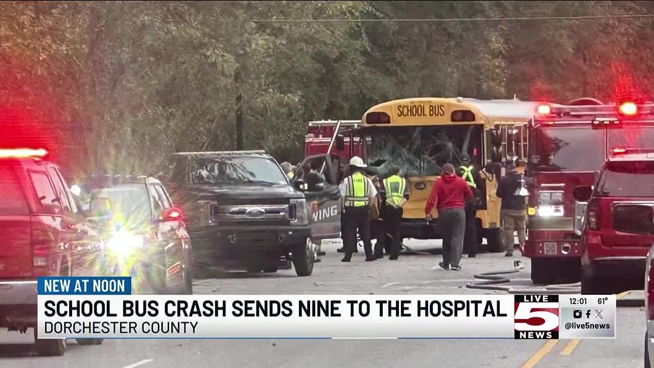 VIDEO: School bus carrying 41 students crashes in Dorchester Co.; 9 ...