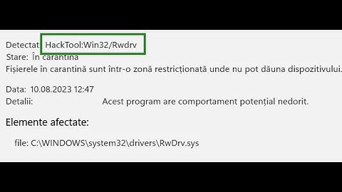 Remove HackTool:Win32/rwdrv Permanently