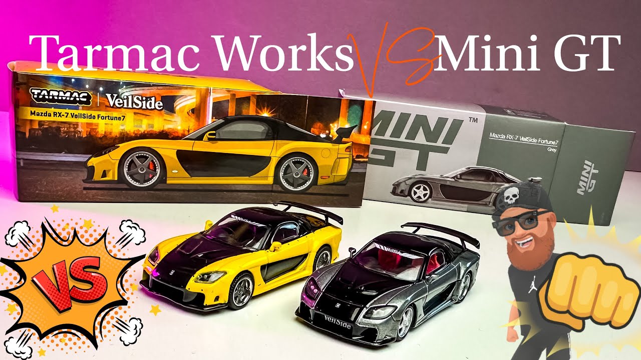 Mazda RX-7 VeilSide Fortune7 - Tarmac Works vs Mini GT - The