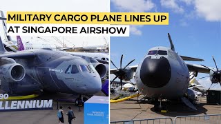 Military Cargo Plane Lines Up at Singapore Airshow