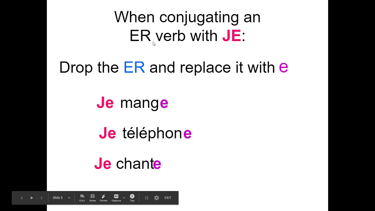 ER verb conjugation instructional video - YouTube