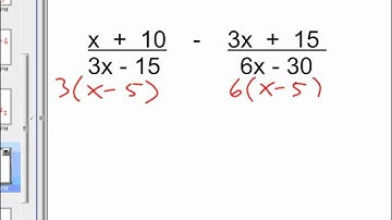 Algebra 2 9-2 Adding and subtracting rational expressions - Example 3 and 4.wmv
