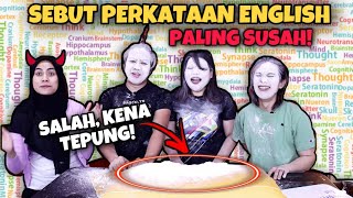 CHALLENGE CUBA SEBUT PERKATAAN ENGLISH PALING SUSAH! SIAPA SALAH KENA BERENANG DALAM TEPUNG! screenshot 5