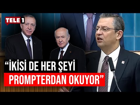 Özgür Özel'den Erdoğan ve Bahçeli'nin hakaretlerine "prompter"lı yanıt