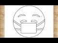 How To Draw Mask Emoji | Bloomy Drawing