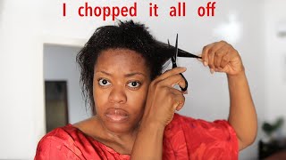 BIG CHOP On Heat Damaged Hair...And my Husband’s REACTION