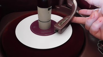 Webcor 3 speed automatic record player playing a few 45