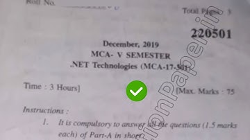 YMCA MCA 5th Sem Dot Net Techonologies Question Paper