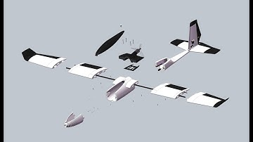 Falcon UAV – Modular 3D Printed Fixed-Wing Drone (RC FPV Plane)| Exploded View Animation