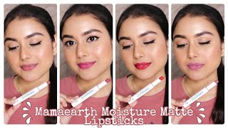 *New* Mamaearth Moisture Matte Longstay Lipstick | Review + Swatches | All 9 Shades | Arpita Ghoshal