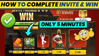 INVITE AND WIN EVENT FREE FIRE || HOW TO COMPLETE INVITE AND WIN EVENT IN FREE FIRE || FF NEW EVENT