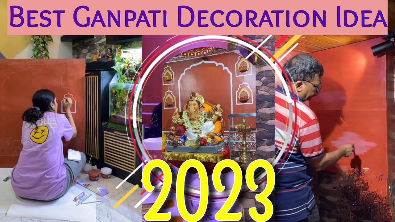 Best Ganpati Decoration idea 2023  Simple and Easy Ganpati Decorations  ganeshchaturthidecoration