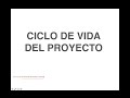 CICLO DE VIDA DE LOS PROYECTOS