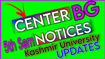 BG 5th Sem Centre Notices | Session May 2023 | Kashmir University | Results | Admit Cards | Exams