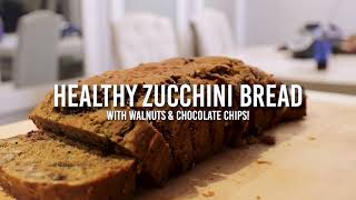 Easy Healthy Recipe - Zucchini Bread with Chocolate Chips and Walnuts