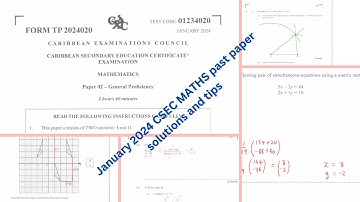 New video solution on January 2024 CSEC maths paper 2