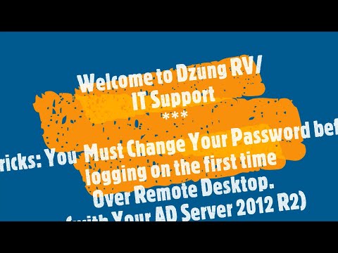 You must change password before logging on the first time over remote (RDP) Server 2012 R2