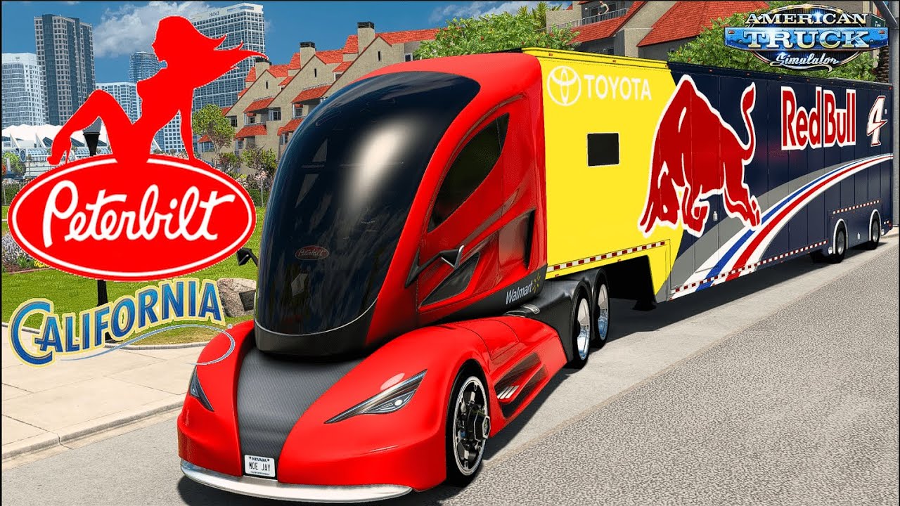 American Truck Sim - Peterbilt Hybrid Powertrain Series - Road Trip From San Diego to San Francisco.