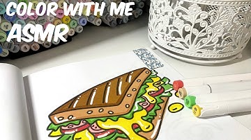 | Color With Me! | Satisfying ASMR coloring sounds in a Food Coloring Book 
