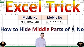 How to Hide Middle Parts of Mobile 📱 Number in Excel