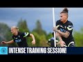 Intense training session  man city training