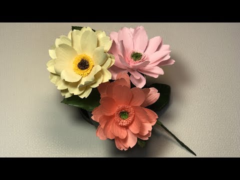 ペーパーフラワー ガーベラの花 折り方解説付き Youtube
