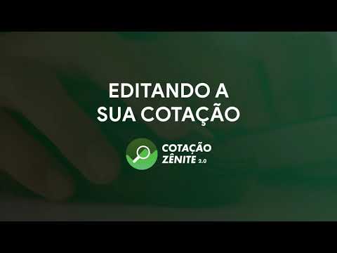 Cotação Zênite - Editando a sua cotação