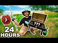 EATING ONLY what I CATCH for 24 HOURS Survival Challenge!!!! (Public Land Only)