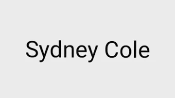 How to pronounce Sydney Cole