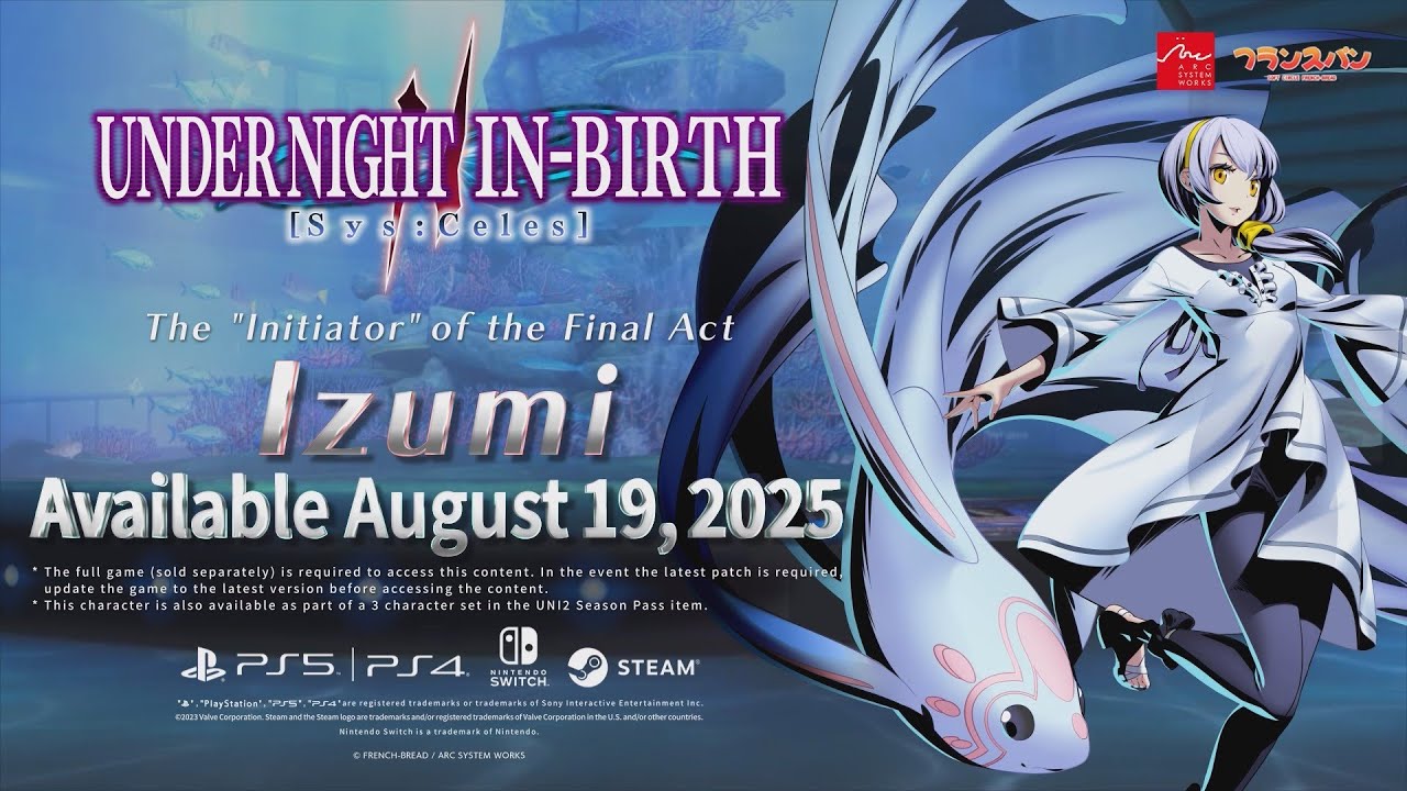 [UNI2]Izumi Reveal Trailer - UNDER NIGHT IN-BIRTH II Sys:Celes
