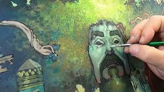 Il Momento In Cui Simone Bianchi Dipinge I Tratti Del Volto Di Caparezza Per Il Pop-Up Di Exuvia