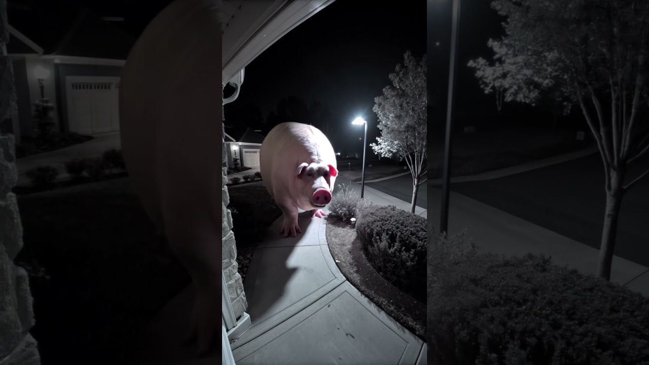 Huge Pig Caught On CCTV Scary Ai Foundfootage Horror
