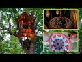 Build The Most Beautiful Tree Bamboo Villa & Mini Bathtub in Deep Jungle, Girl Living Off The Grid.