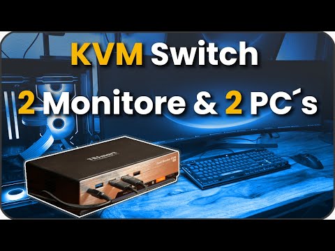 KVM Switch 2 Monitore 2 PCs eine Tastatur und Maus