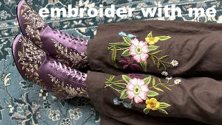 パンツ ajouter flow flower embroidery slacks ajouter flow】flower embroidery slacks（スラックス
