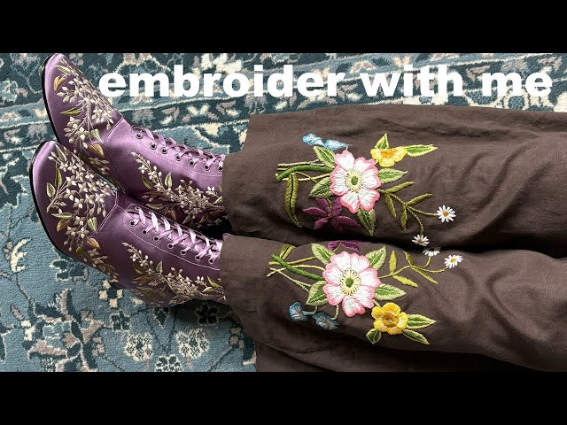 パンツ ajouter flow flower embroidery slacks ajouter flow
