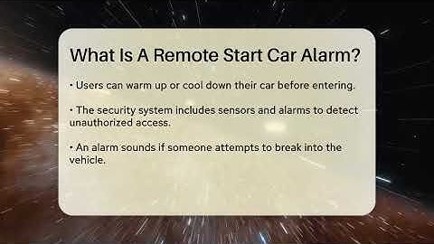What Is A Remote Start Car Alarm? - Talking Tech Trends