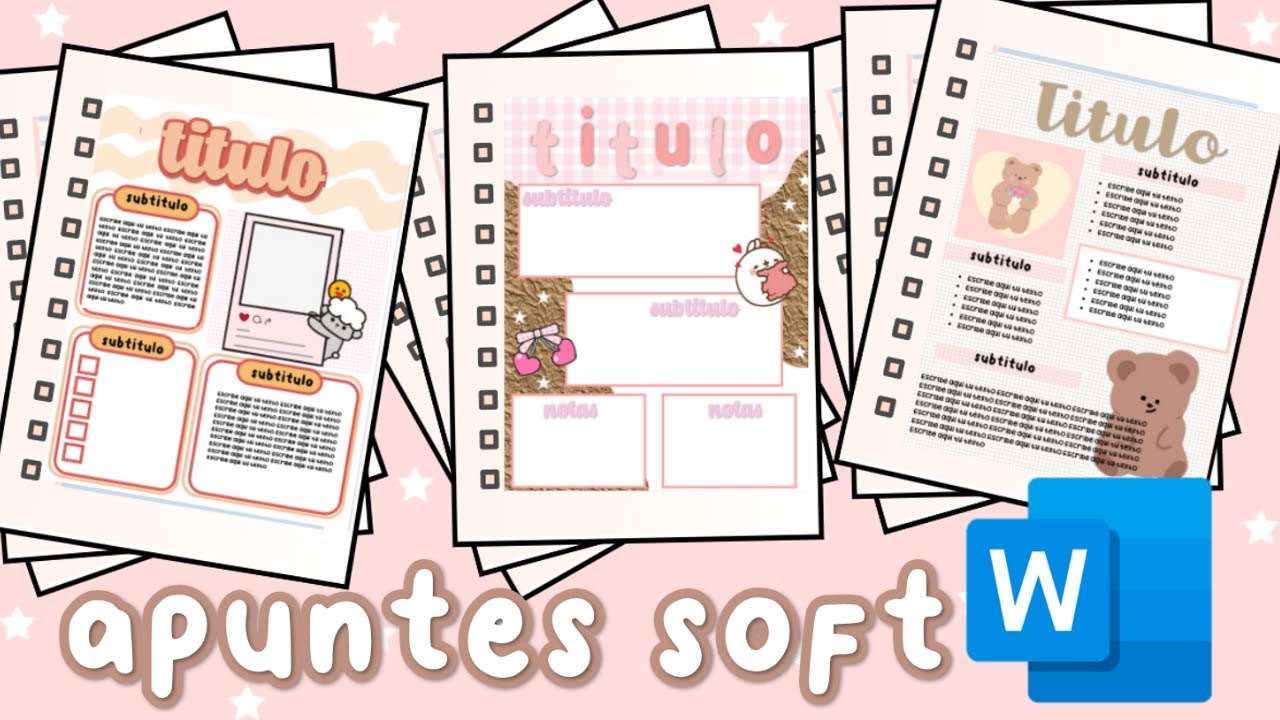 Apuntes Aesthetic Bonitos en Word+PLANTILLAS GRATIS - YouTube