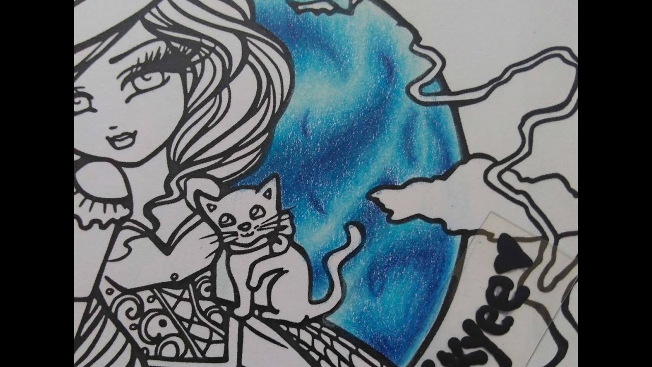 Adult Coloring Tutorial - How to Color a Whimsical Moon Using Colored Pencils