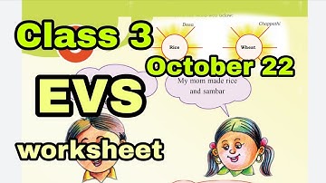 Class 3 Evs worksheet October 22
