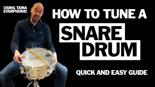 HOW TO TUNE A SNARE DRUM - QUICK GUIDE - Tama Starphonic aluminium - TUNING AND SOUND SAMPLES